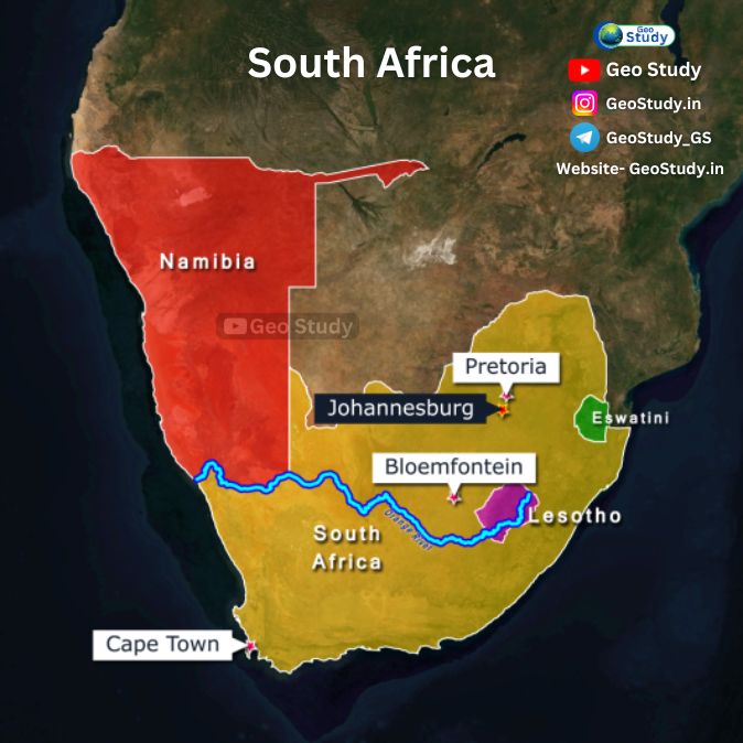 South Africa hd Map by Geo Study